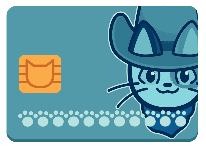 cat card blue